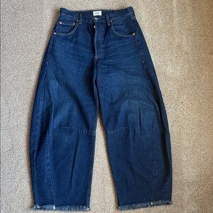CITIZENS OF HUMANITY HORSESHOE, HIGH-RISE BARREL JEANS IN BRAVVO SIZE 26